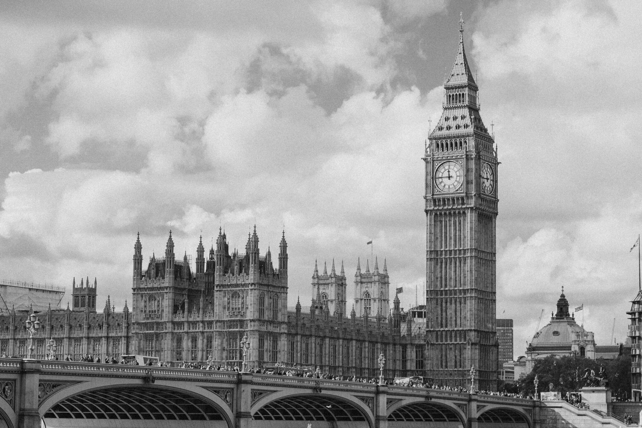 The Palace of Westminster and Big Ben in London.